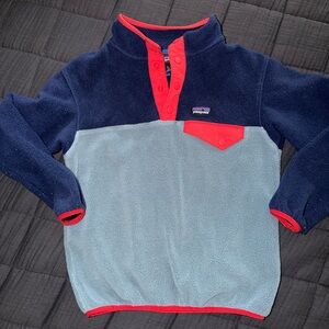 Patagonia Navy and red Fleece Pullover